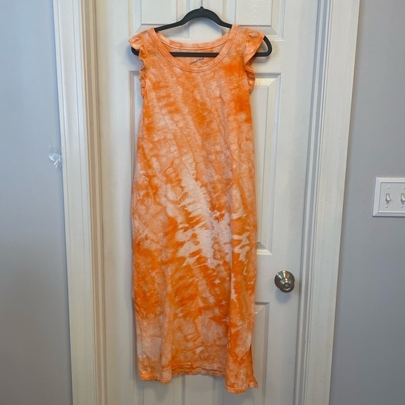 Universal Thread hand crafted tie dyed Orange Sleeveless MIDI Dress Size Large - Picture 1 of 8